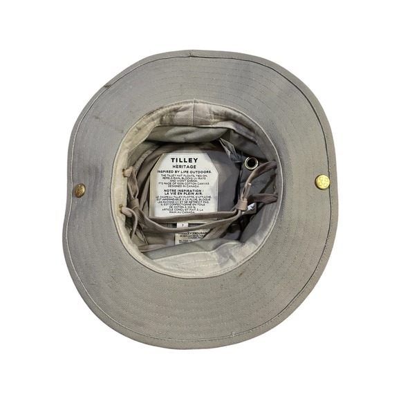 Tilley Heritage Tan Khaki Canvas Hat Size‎ 7 Outdoor Nature Hiking - Picture 5 of 6